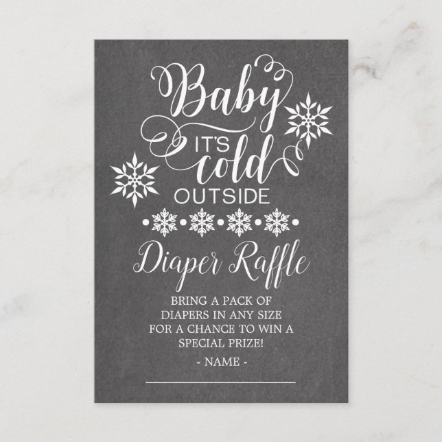 Carte D'accompagnement Chalkboard Baby C'est froid hors de la couche Raff (Devant)