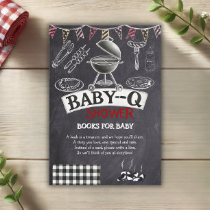 Carte D'accompagnement Chalkboard Baby-Q Grill Baby shower
