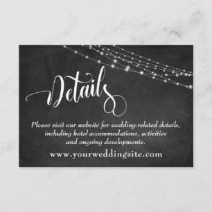 Carte D'accompagnement Chalkboard & Light Strings Détails du Mariage
