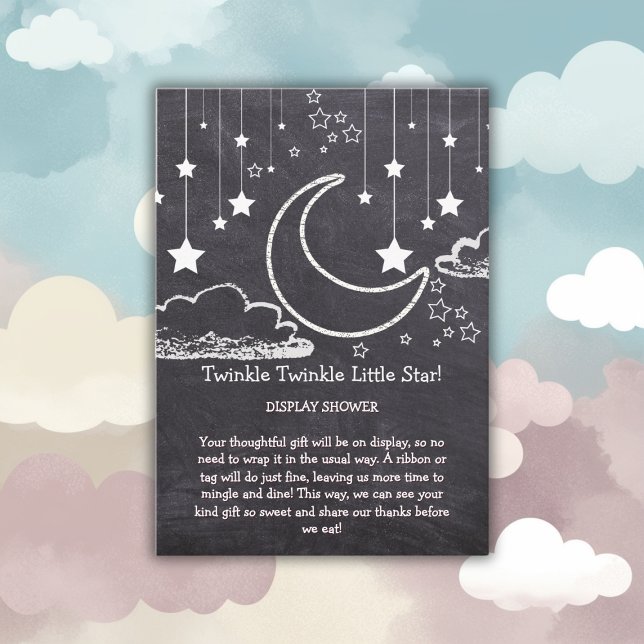 Carte D'accompagnement Chalkboard Twinkle Twinkle Little Star Baby shower (Créateur téléchargé)