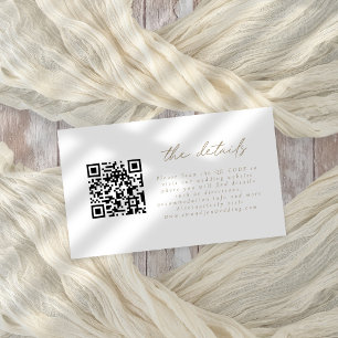 Carte D'accompagnement Champagne or QR Code Script Détails du Mariage