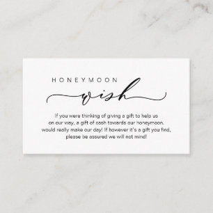 Carte D'accompagnement Chance lune de miel, Design romantique moderne