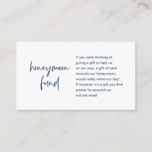Carte D'accompagnement Chance ou fonds de lune de miel, Script moderne