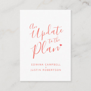 Carte D'accompagnement Changement mariage du plan corail blanc annulation