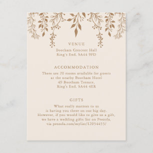 Carte D'accompagnement Chanter Floraux Feuillage Chaleur Romantique Boho 