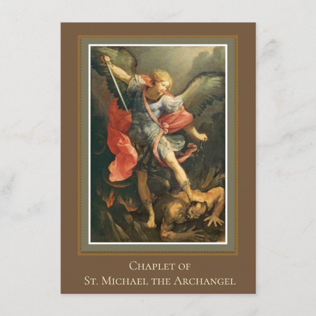 Carte D'accompagnement Chaplet de saint Michel l'Archange Prière Sainte (Devant)