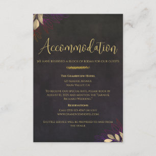 Carte D'accompagnement Charcoal Black Velvet Mariage Weekend Détails