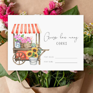 Carte D'accompagnement Chariot de fleurs - Devinez combien de bouchons je