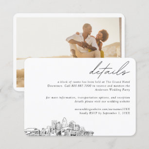 Carte D'accompagnement Charlotte Mariage Hotel Détails du bloc de chambre