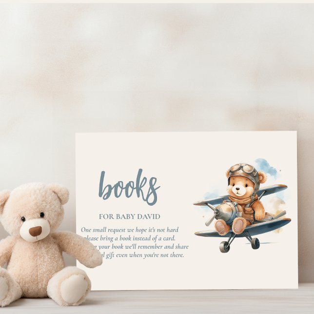 Carte D'accompagnement Charmant Baby shower Garçon Bleu Teddy (Créateur téléchargé)