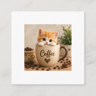 Carte D'accompagnement Charme de chaton dans une tasse de café