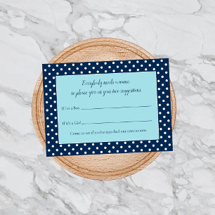Carte D'accompagnement Charming Navy Blue Baby Name Suggestion Jeu