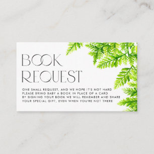 Carte D'accompagnement Chartreuse Green Ferns Baby shower Demande de rése