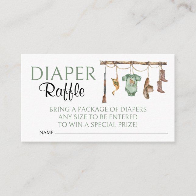 Carte D'accompagnement Chasse au canard Baby shower Déchets Raffle (Devant)