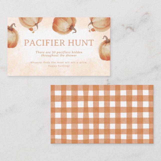 Carte D'accompagnement Chasse Citrouille Automne Pacifique Jeu (Devant / Derrière)