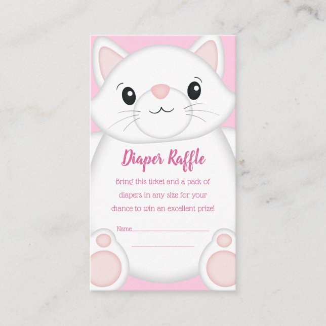 Carte D'accompagnement Chat Baby shower Kitty Rose (Devant)