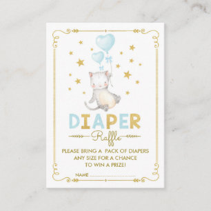Carte D'accompagnement Chat Déchets Raffle Garçon Kitten Bleu Or Bébé Ins