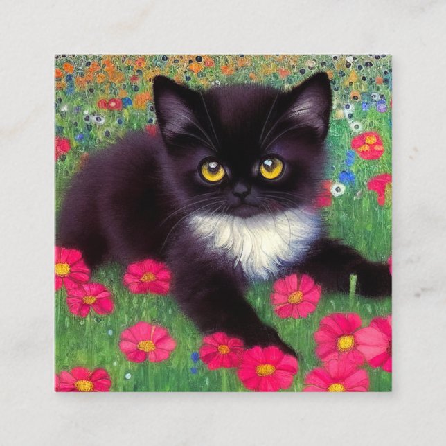 Carte D'accompagnement Chat Gustav Klimt Tuxedo (Devant)