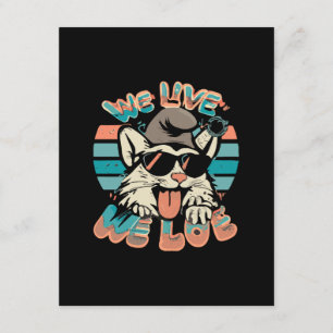 Carte D'accompagnement Chat Schtroumpf - Nous Vivons Nous Aimons 