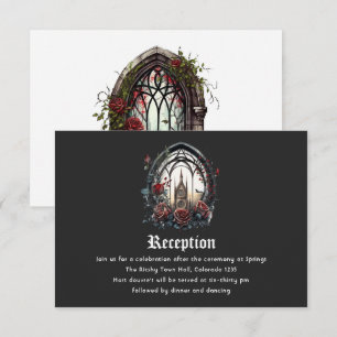 Carte D'accompagnement Château de fantasy sombre fenêtre gothique mariage