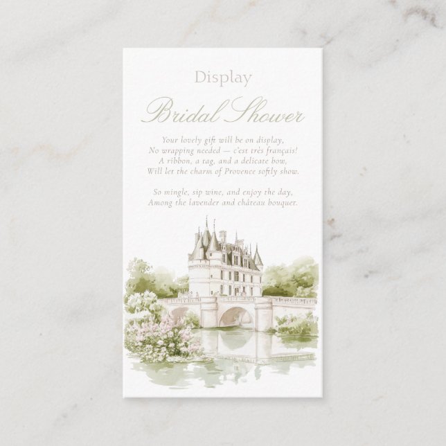 Carte D'accompagnement Château français élégant Romance Affichage Mariée (Devant)