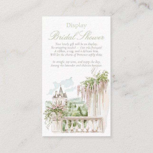 Carte D'accompagnement Château Romantique Français Jardin Afficher Mariée (Devant)