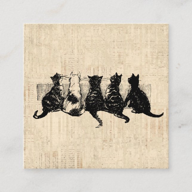 Carte D'accompagnement Chatons illustrés avec Arrière - plan de script de (Devant)