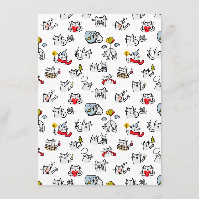Carte D'accompagnement Chats drôles, lait et magie. (Devant)