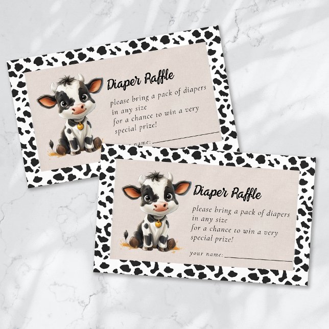 Carte D'accompagnement Chauffage Raffle Saint-Baby shower de la vache (Créateur téléchargé)