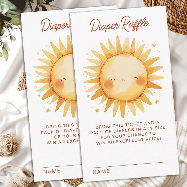 Carte D'accompagnement Chauffage Raffle Sunshine Boho Cute Baby shower So (Créateur téléchargé)