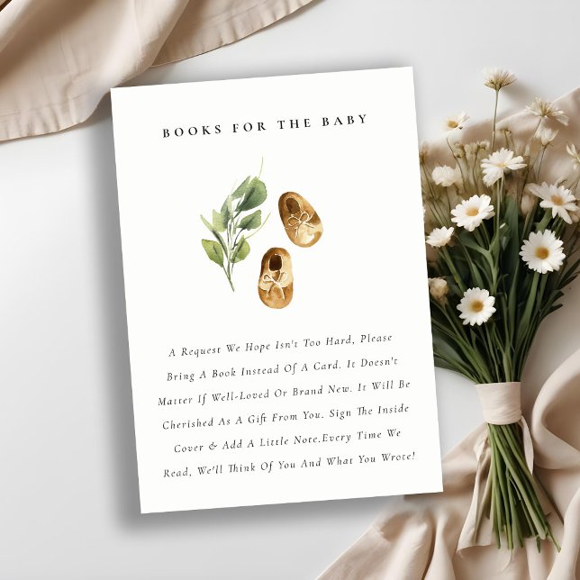 Carte D'accompagnement Chaussures Jaunes Cute Livres pour Baby shower (Créateur téléchargé)