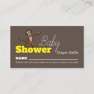 Carte D'accompagnement Cheeky Monkey, Baby shower Diaper Raffle