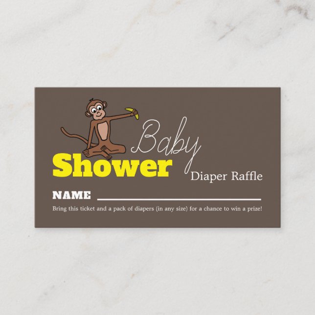 Carte D'accompagnement Cheeky Monkey, Baby shower Diaper Raffle (Devant)