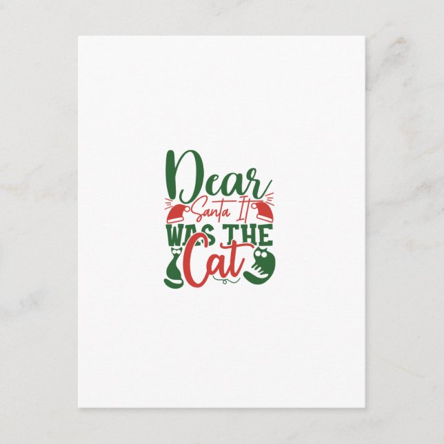 Carte D'accompagnement Cher Père Noël C'Était Le Chat (Devant)