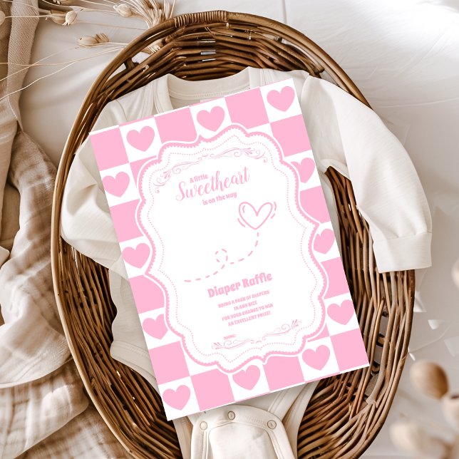 Carte D'accompagnement Chérie rose Valentine's Day Diapper Raffle (Créateur téléchargé)