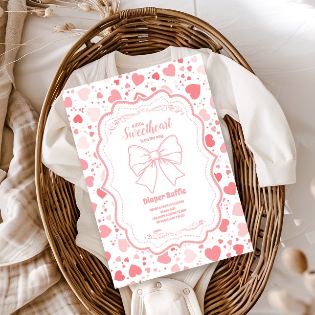 Carte D'accompagnement Chérie Valentine's Day Baby Diapper Raffle (Créateur téléchargé)