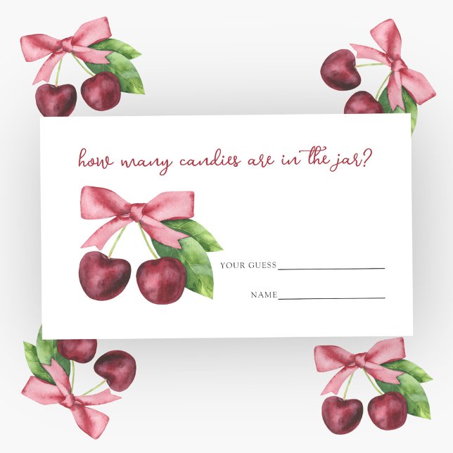 Carte D'accompagnement Cherry bow Devine combien de bonbons jeu (Créateur téléchargé)