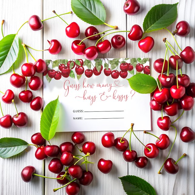 Carte D'accompagnement Cherry Combien de câlins et baisers jeu nuptial (Créateur téléchargé)