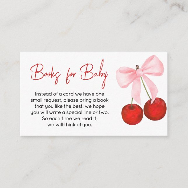Carte D'accompagnement Cherry on Top Baby shower Books for Baby (Devant)