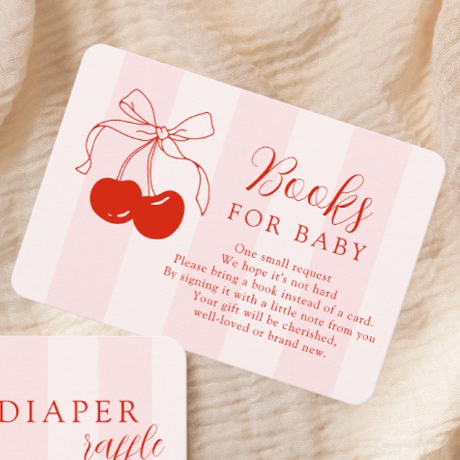 Carte D'accompagnement Cherry on Top Girl Baby shower Livres pour bébé (Créateur téléchargé)