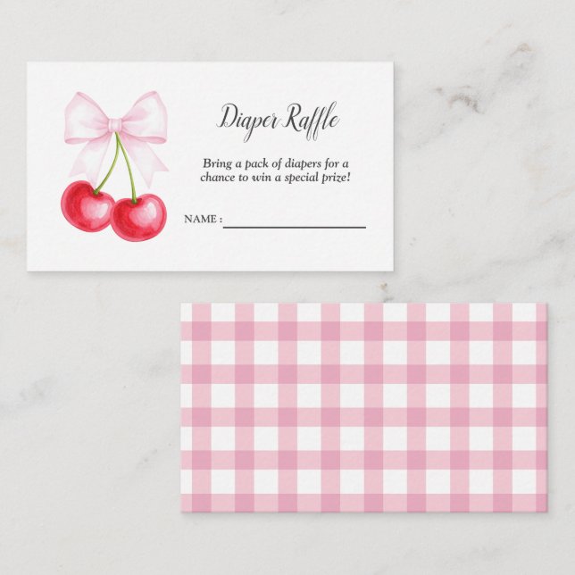 Carte D'accompagnement Cherry Sur Le Baby shower Haut Billet Relais De Br (Devant / Derrière)