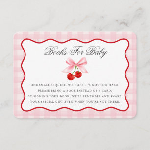 Carte D'accompagnement Cherry Sweet Pink Coquette Livres pour Baby Card