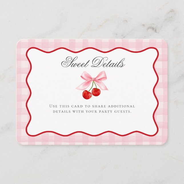 Carte D'accompagnement Cherry Sweet Rose Coquette Détails de la boîte Ins (Devant)
