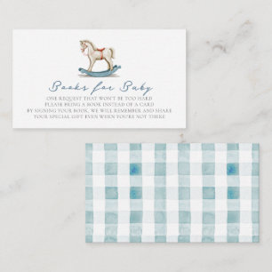Carte D'accompagnement Cheval à rocher Blue Boy Baby shower Demande de ré