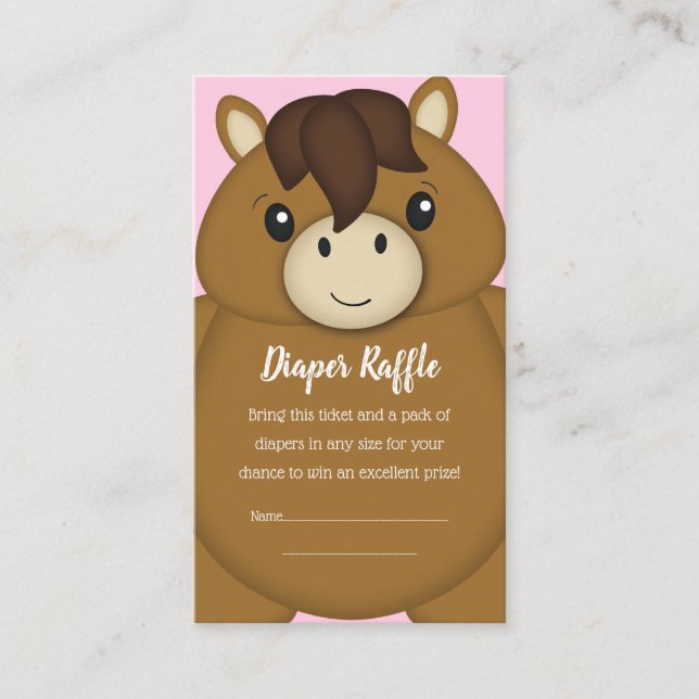 Carte D'accompagnement Cheval Baby shower Déchets Raffin (Devant)