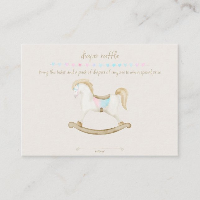 Carte D'accompagnement Cheval Rocheux Bleu rose Genre Neutre Bébé Bébé co (Devant)