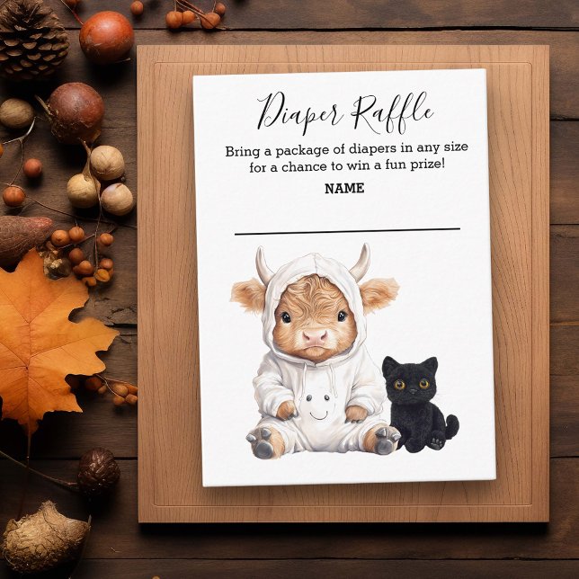 Carte D'accompagnement Chevalier Raffle Highland Cow Halloween Ghost Boo (Créateur téléchargé)