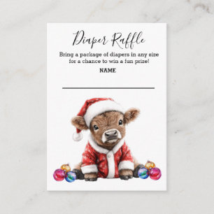 Carte D'accompagnement Chevalier Raffle Highland Vache Noël Père Noël béb