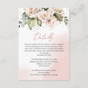 Carte D'accompagnement Chic aquarelle fleurs blush eucalyptus Détails