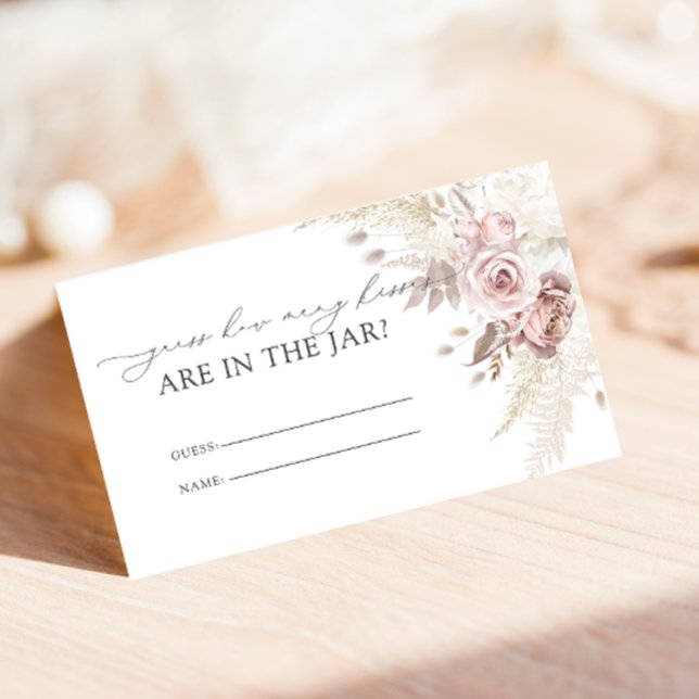 Carte D'accompagnement Chic Blush Dusty Rose Combien de baisers jeu de nu (Créateur téléchargé)